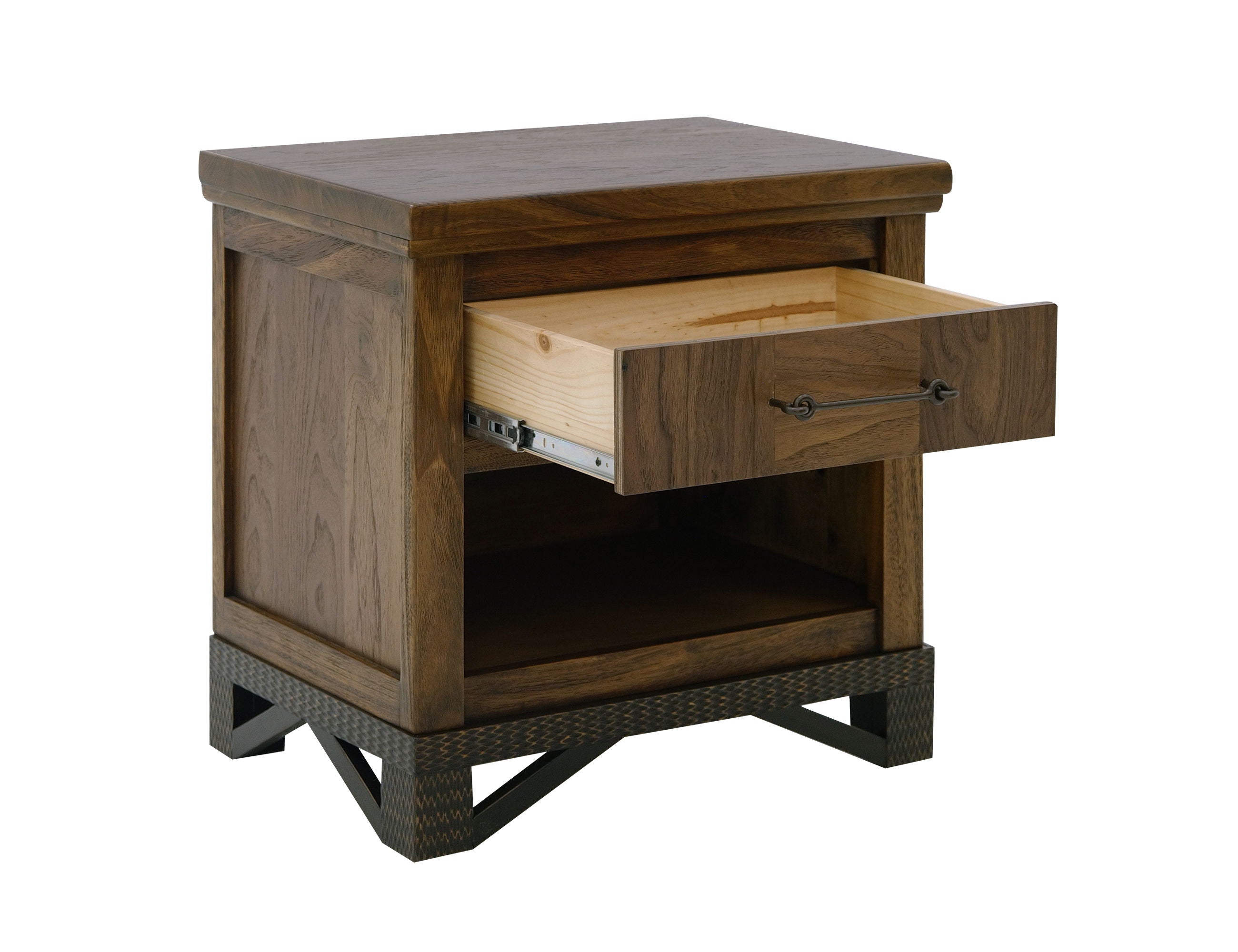 Walnut Nightstand in Walnut Brown