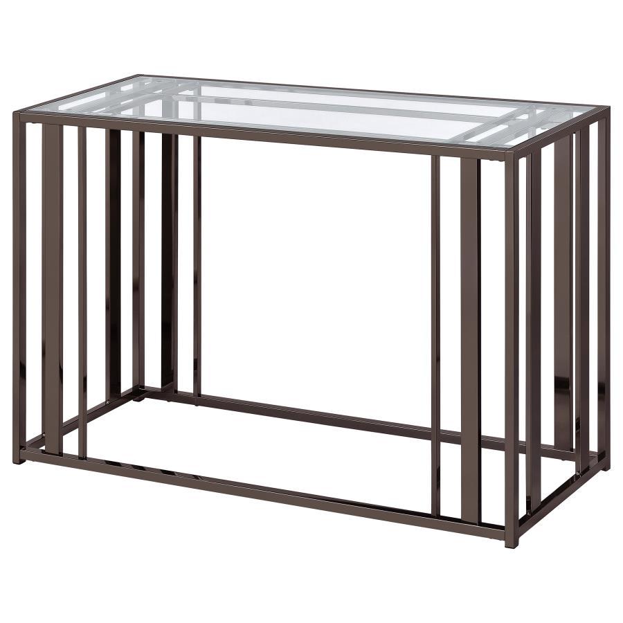 Adri Glass Top Entryway Sofa Console Table