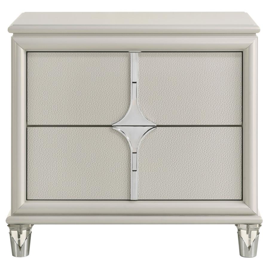 Olivia 2-Drawer Nightstand in Pearl White