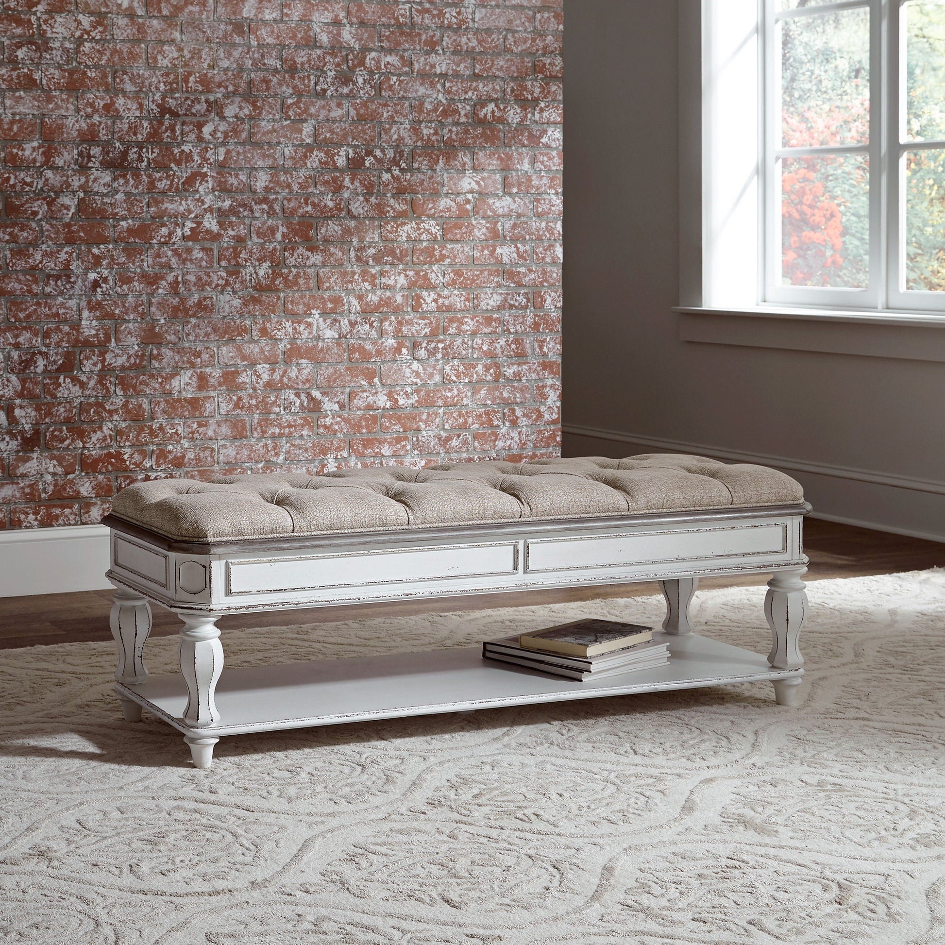 Liberty Furniture Magnolia Manor Bed Bench Antique White – Lowest Price at VBU Furniture