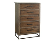 Natural Teca - Chest in Brown with 5 Drawers