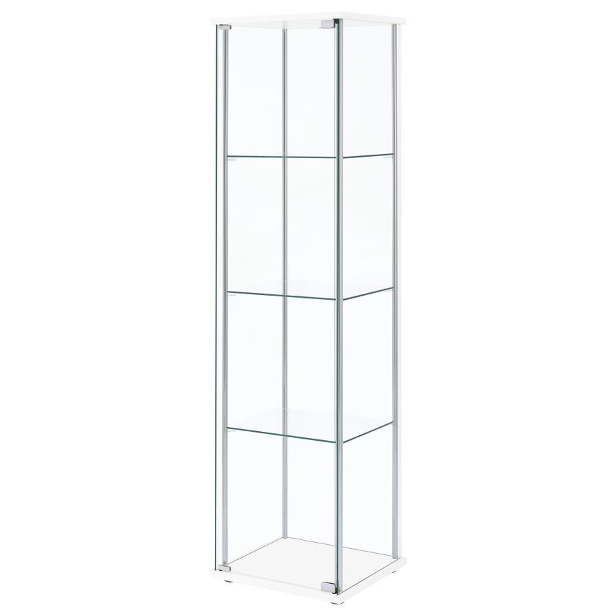 4-Shelf Glass Curio Cabinet with Cappuccino