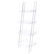 Amaturo 4-Shelf Acrylic Ladder Bookshelf in Clear