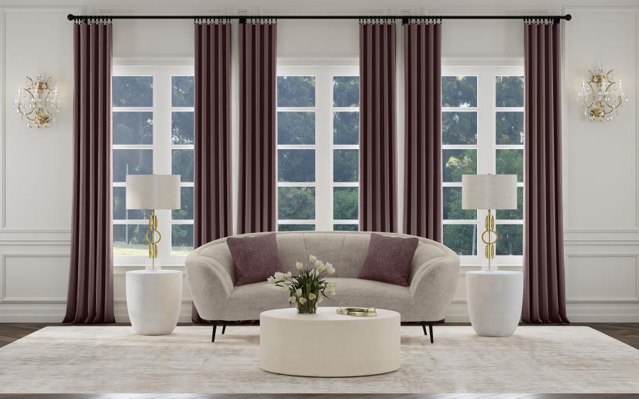 Ellorie - Upholstered Channel Back Curved Loveseat