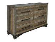 Loft - 6 Drawer Dresser - Two Tone Gray / Brown