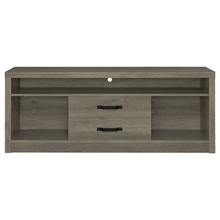 Burke 59" 2-Drawer TV Stand in Gray Driftwood