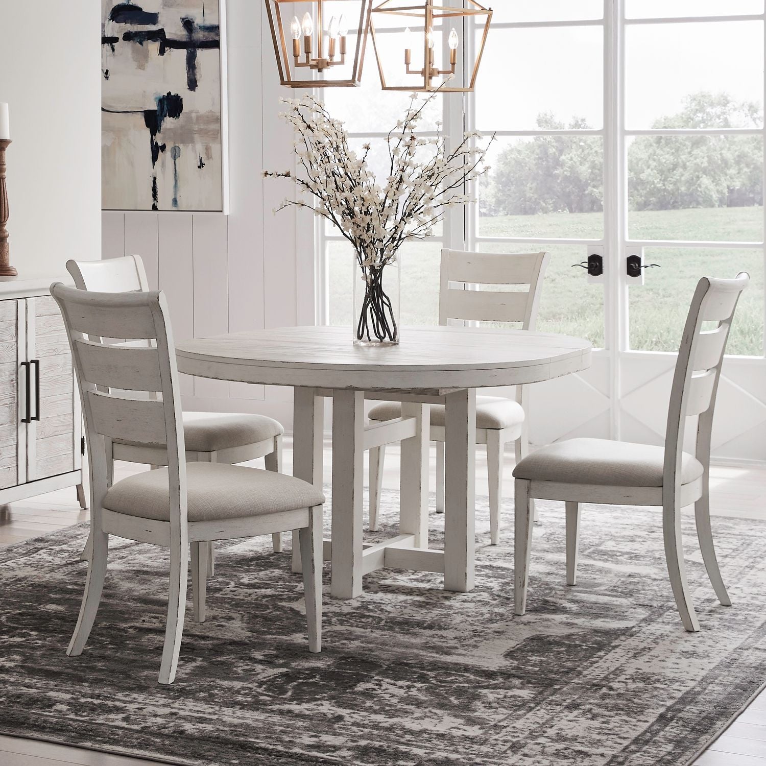 Backroads - 5 Piece Pedestal Dining Table Set