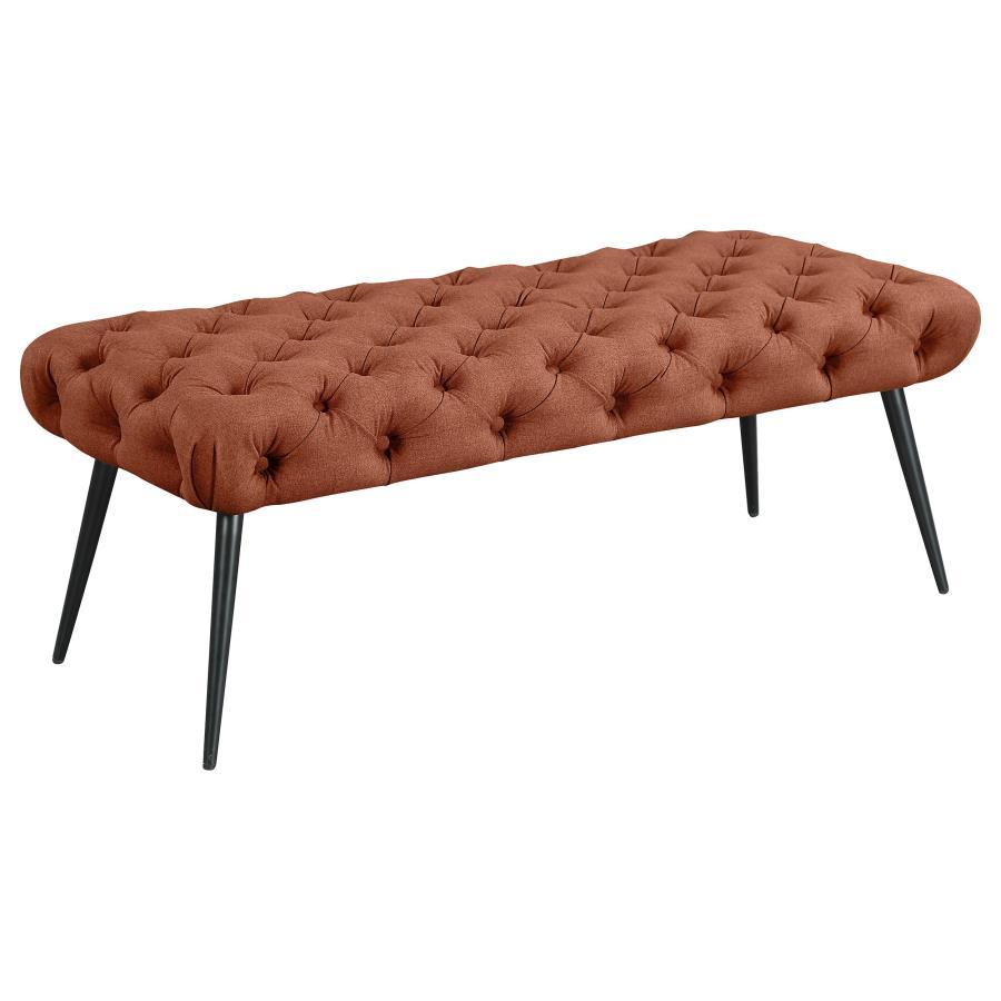 Ella Upholstered Tufted Bench with Metal Legs