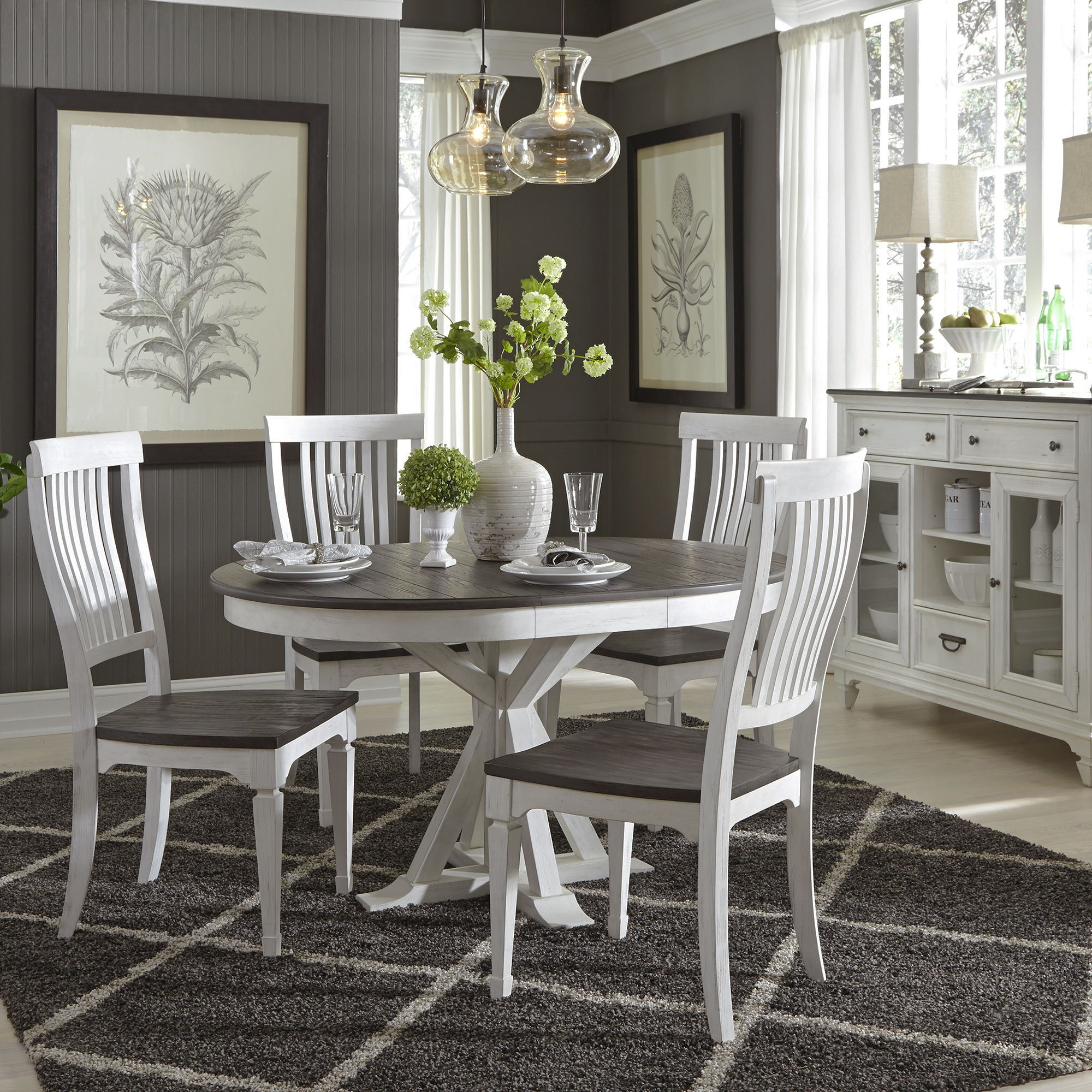 Allyson Park 5 Piece Pedestal Table Set