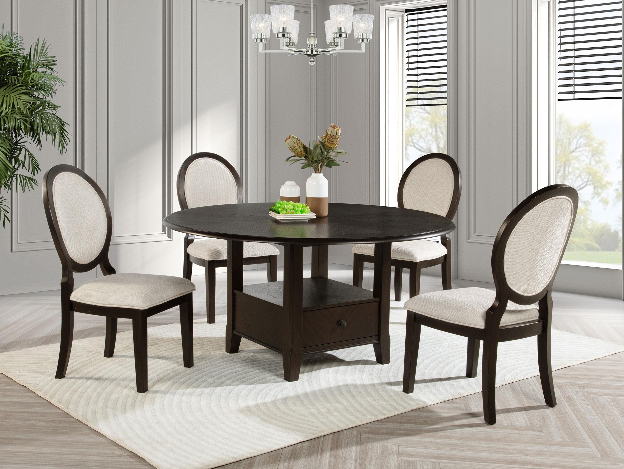 Twyla 5 Piece Round Dining Set with Storage Drawer