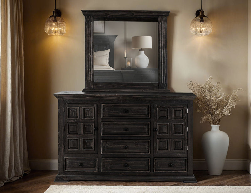 Terra Transitional Bedroom Mirror Solid Pine