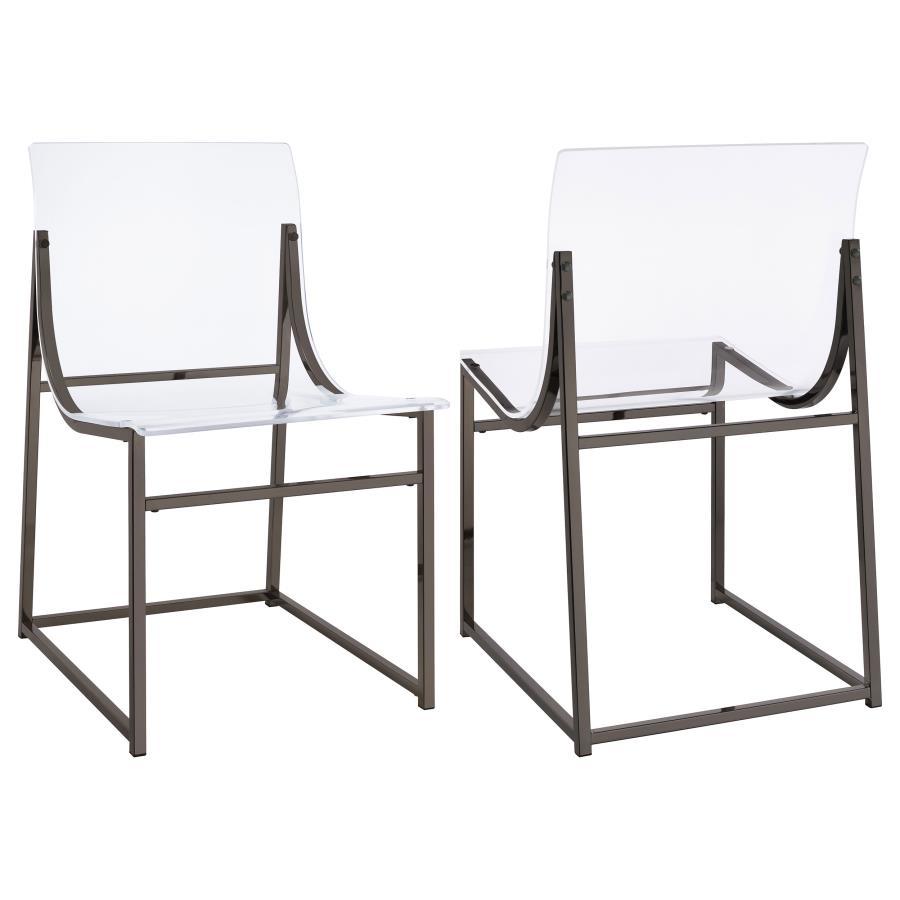 Adino 2-Piece Acrylic Dining Side Chair Set