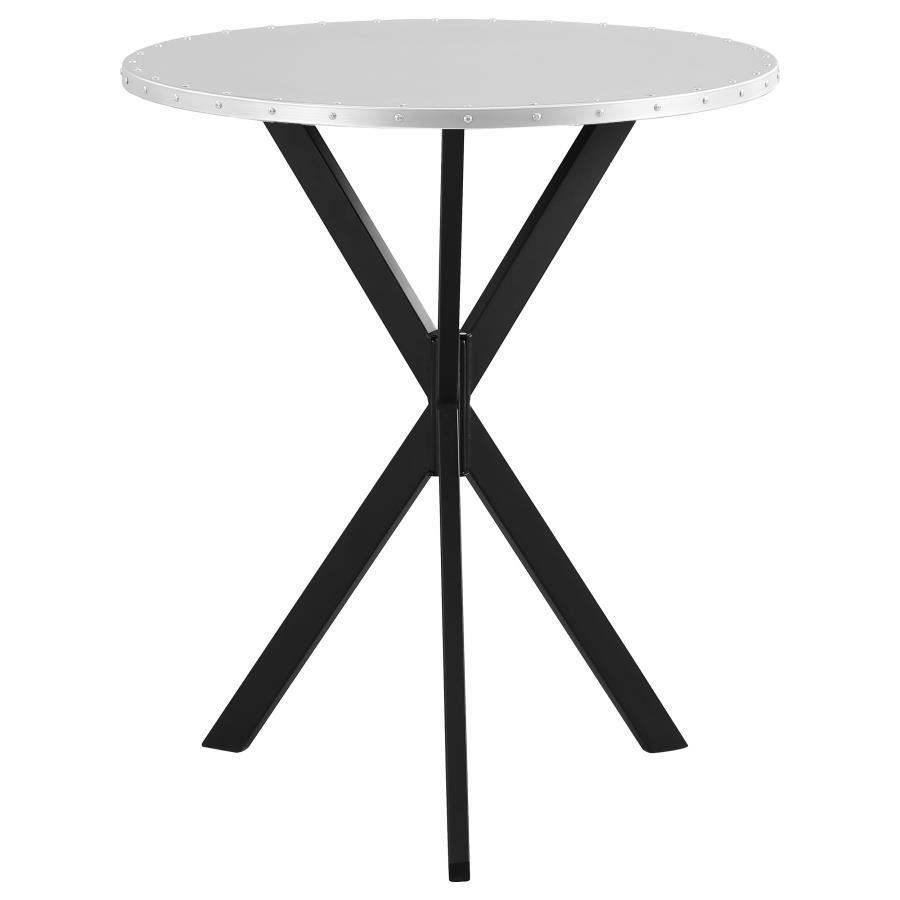 Kenzo Round Galvanized Steel Bistro Bar Table