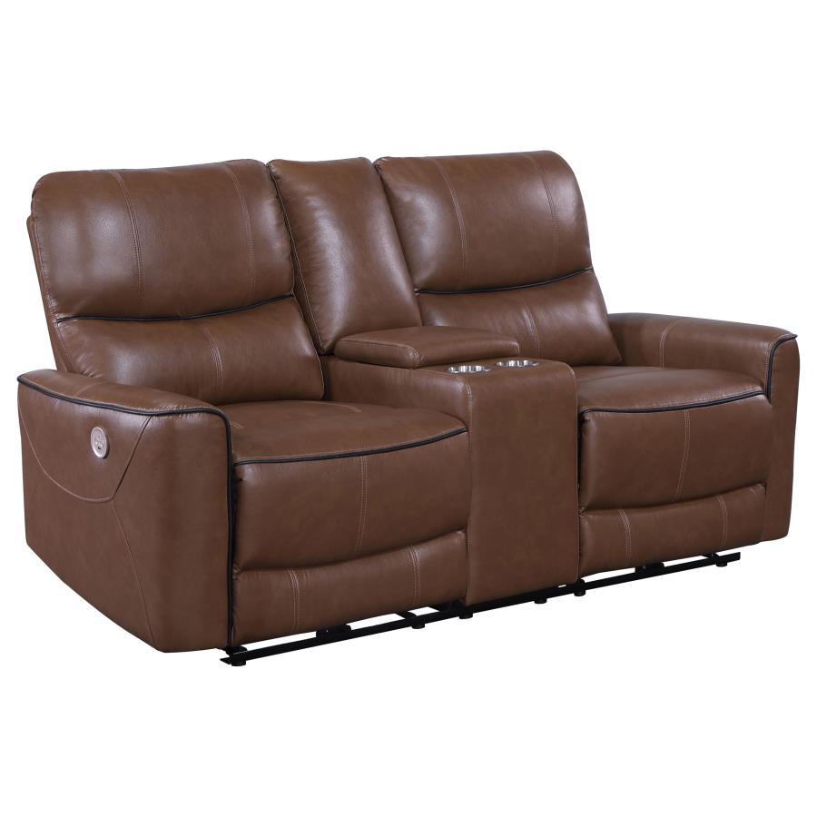 Greenfield Dove Gray Upholstered Power Reclining Loveseat