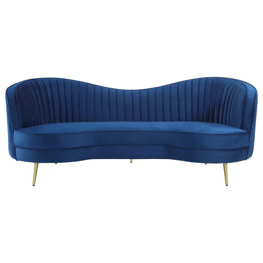 Upholstered Channel Tufted Sofa with Mid-Century