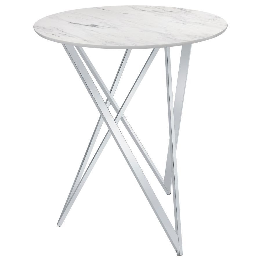 Bexter Round Faux Marble Bistro Bar Table