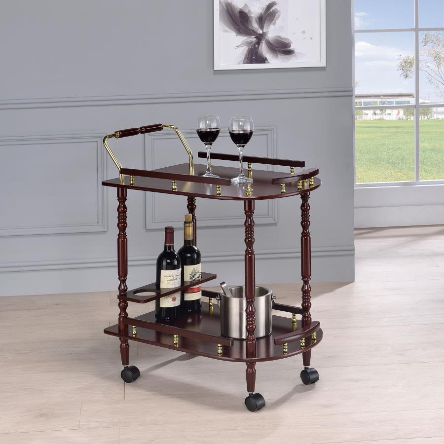 Palmer 2-Tier Rectangular Wood Bar Cart