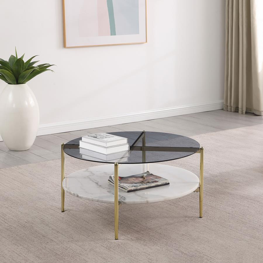 Jonelle Round Glass Top End Table
