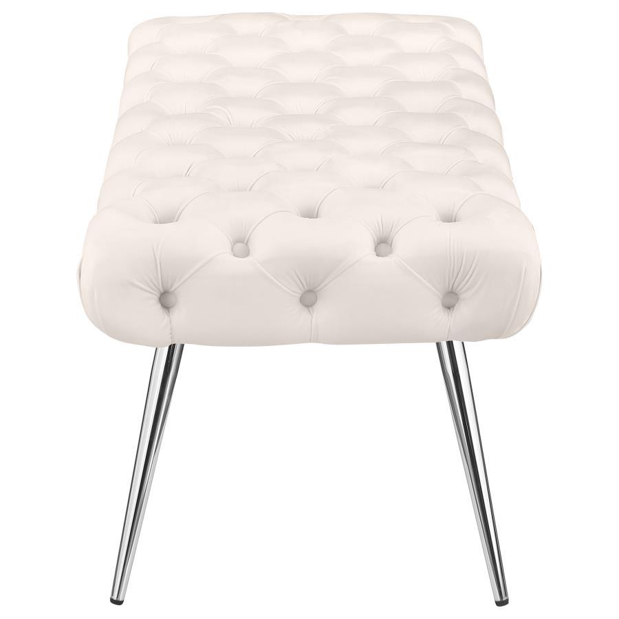 Ella Upholstered Tufted Bench with Metal Legs