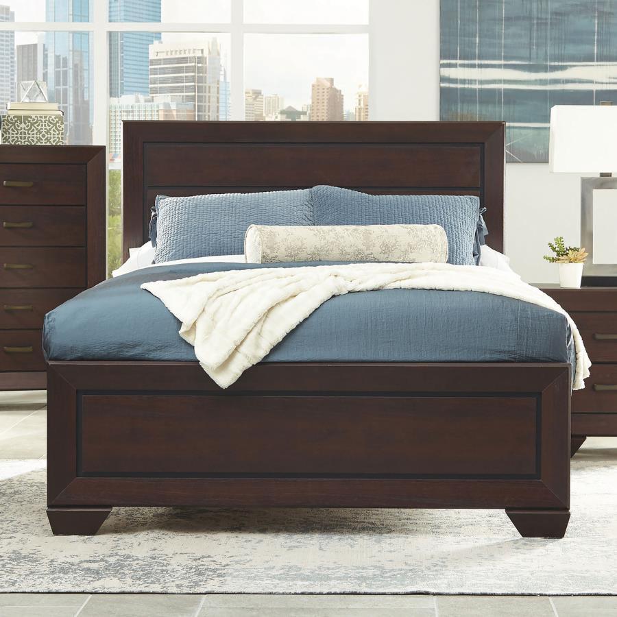 Kauffman - Wood Panel Bed in Dark Cocoa
