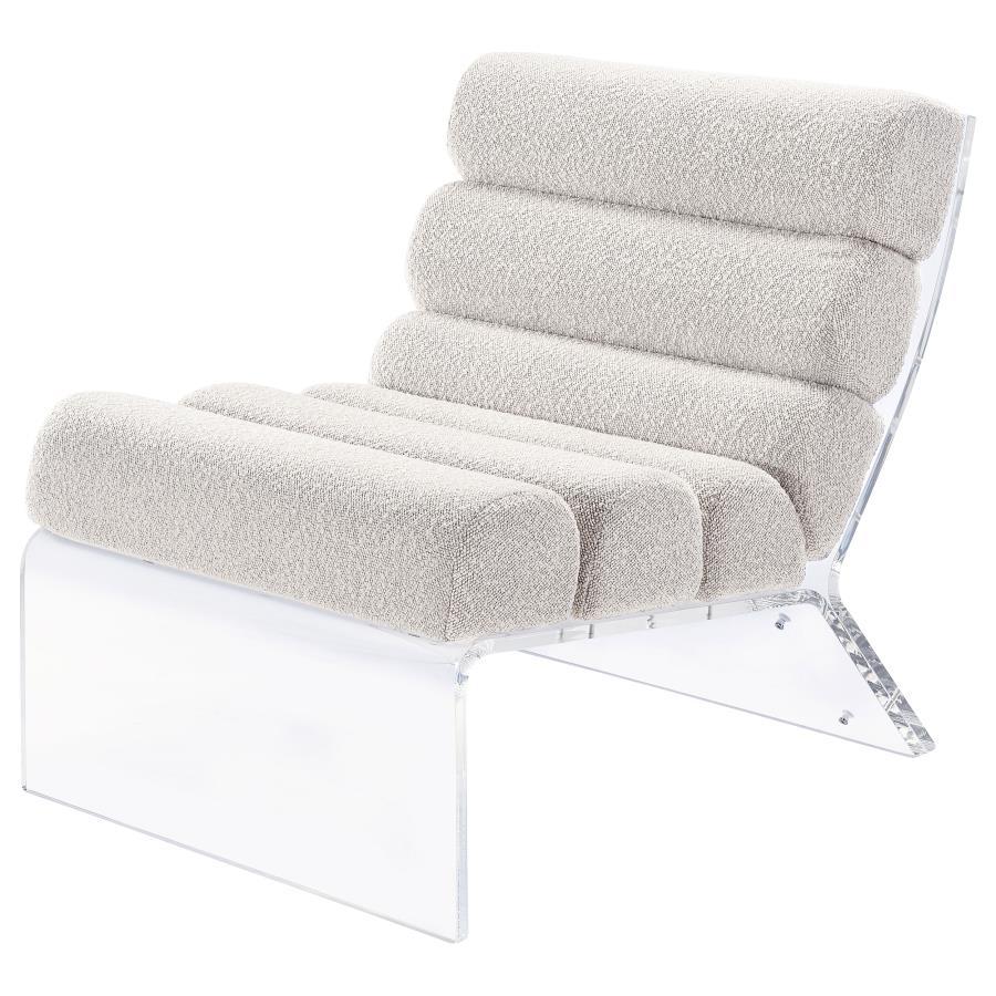 Serreta Boucle Upholstered Armless Acrylic Chair