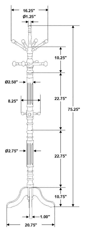 Achelle - 11 Hook Freestanding Coat Rack