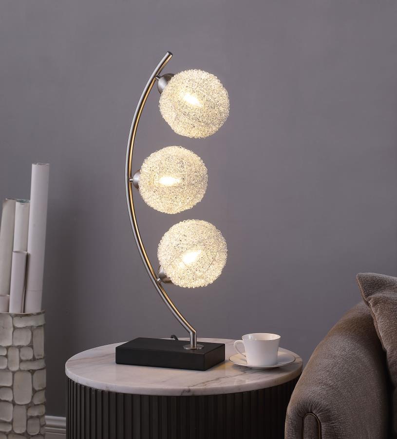 Claudia Woven Spherical Metal Table Lamp