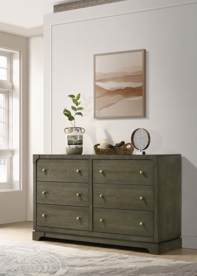 Gran Park 6-Drawer Dresser Cabinet in Dark Cocoa