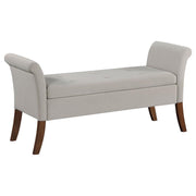 Farrah Velvet Upholstered Rolled Arm Storage Bench