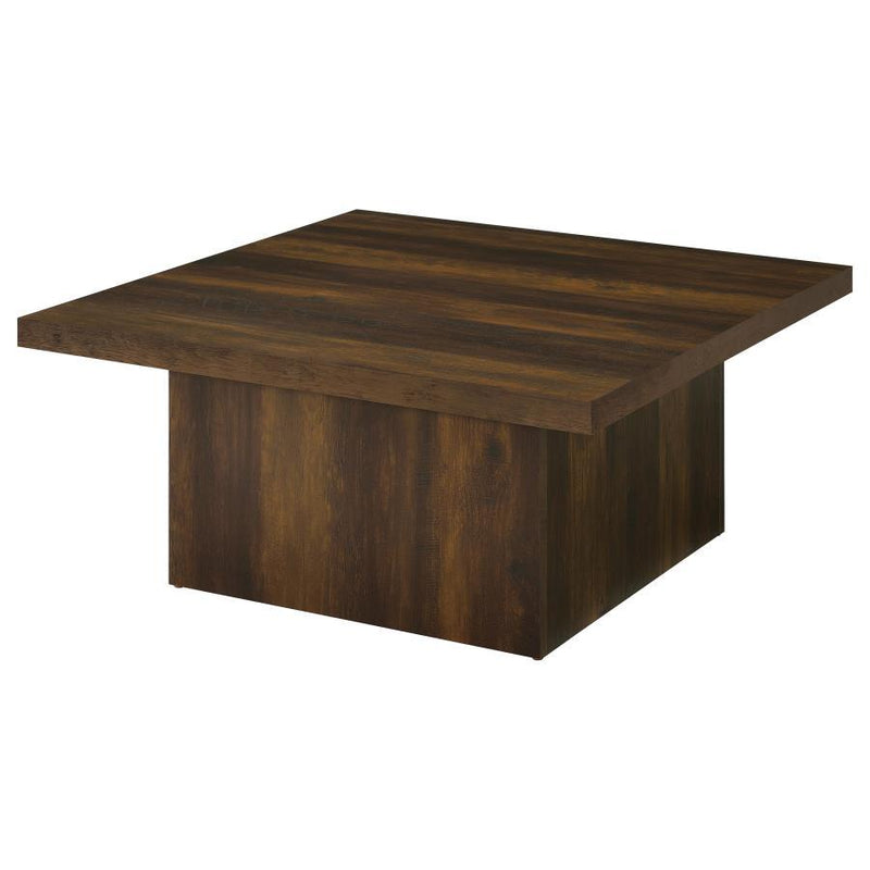 Rustic Mango Wood Square Table with Sturdy Block Base