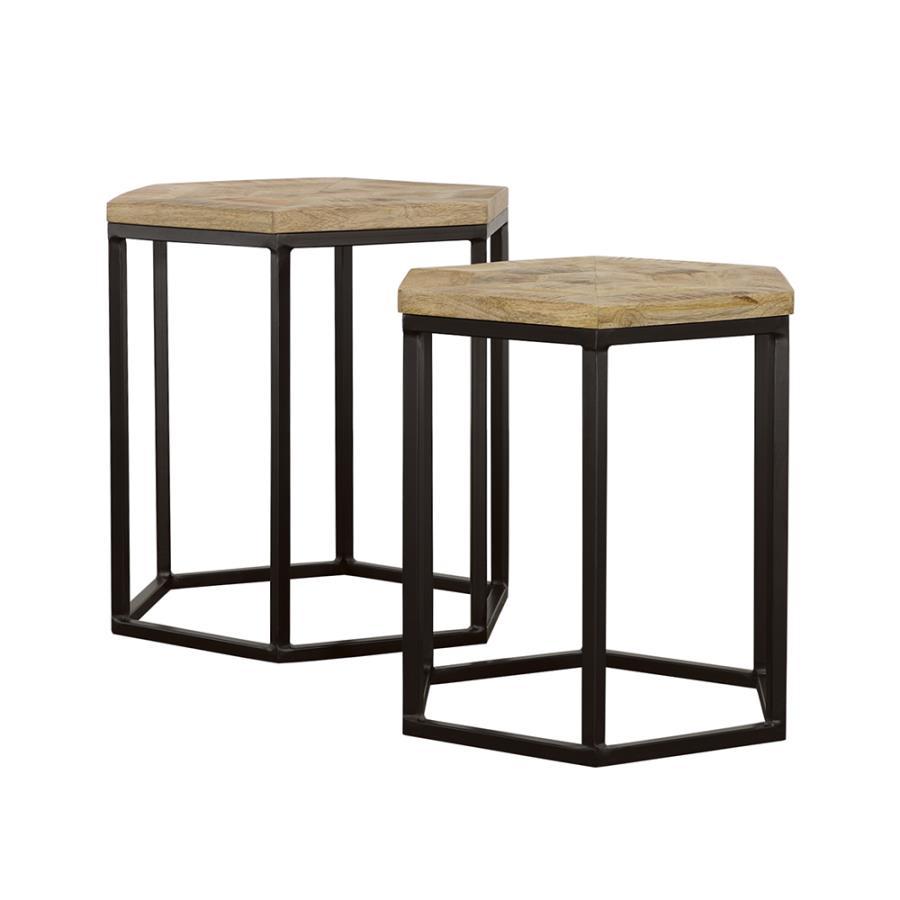 Adger 2-Piece Hexagonal Nesting Tables with Mango