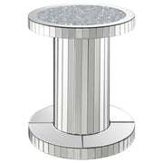 Dorielle Round Mirrored Acrylic Crystal Side Table