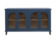 Genova Console 4 Glass Doors Lightly Distressed Pine