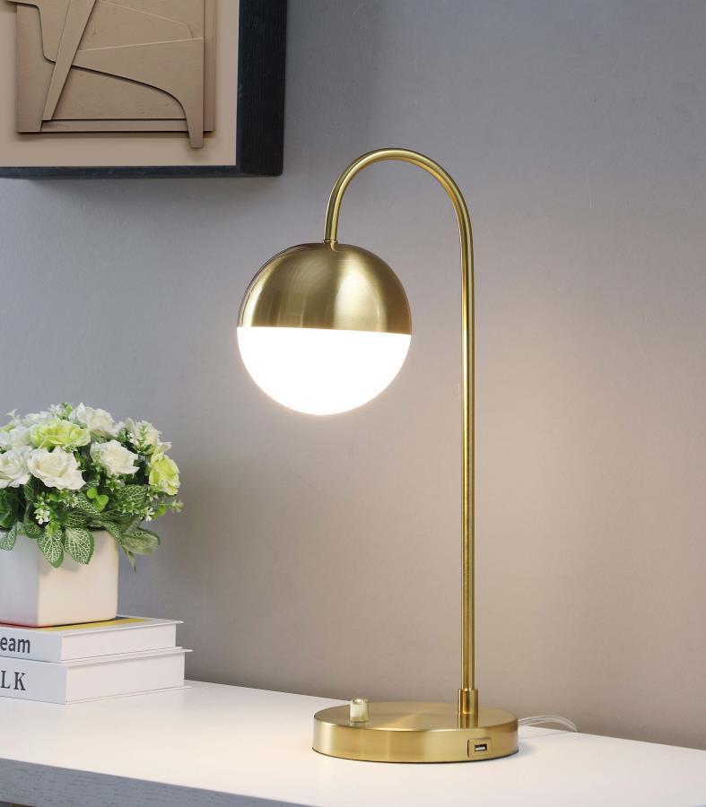 Merrick Spherical Arched Bedside Table Lamp Gold