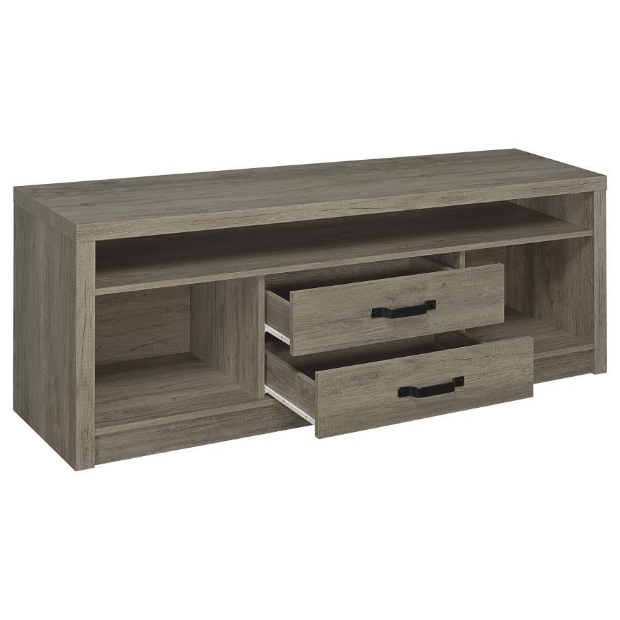 Burke 59" 2-Drawer TV Stand in Gray Driftwood