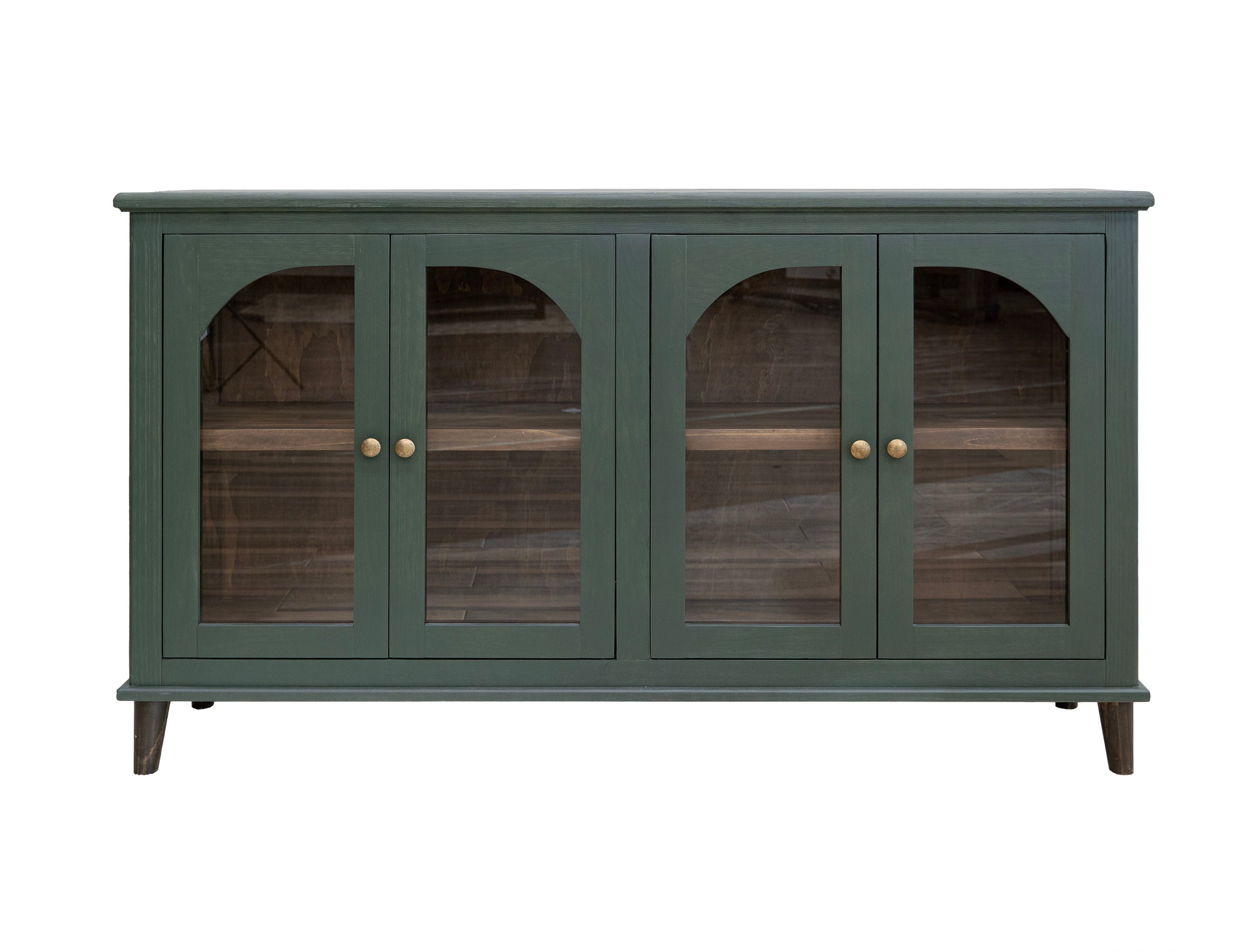 Genova Console 4 Glass Doors Lightly Distressed Pine