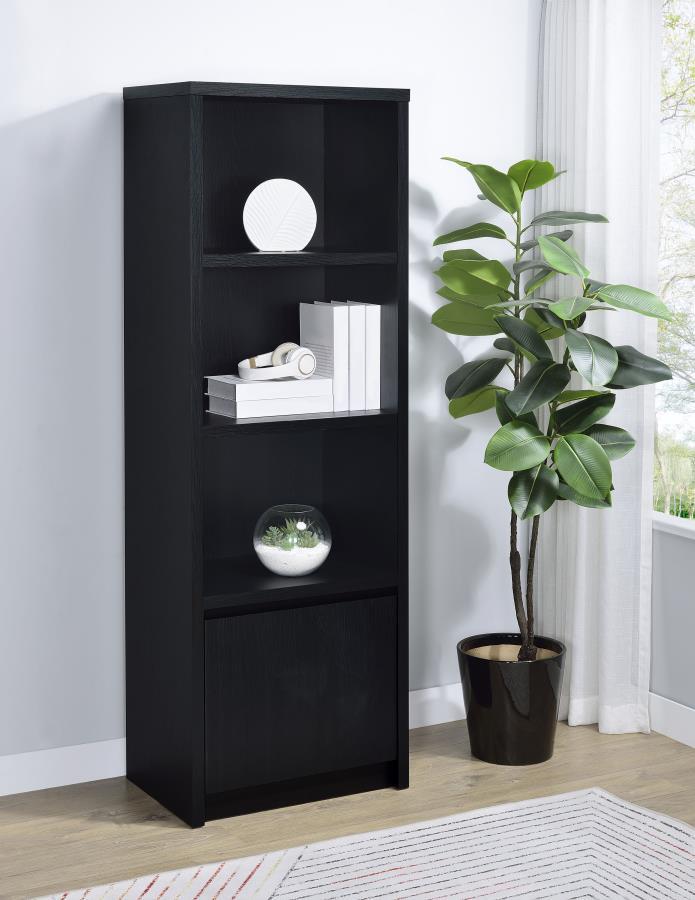 3-Shelf Media Tower Entertainment Pier in Black