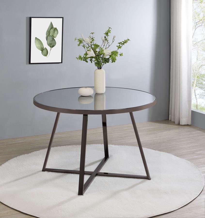 Jillian Round Mirror Top Dining Table