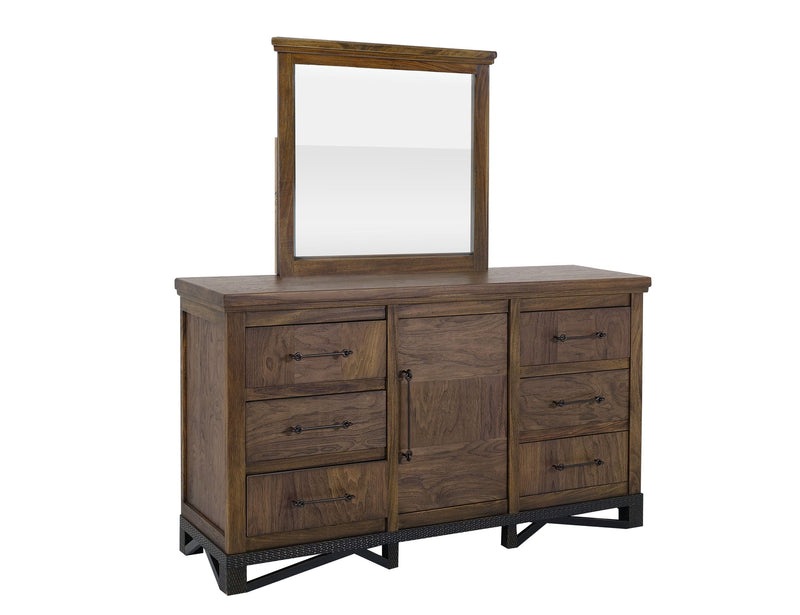 Walnut Bedroom Mirror in Walnut Brown