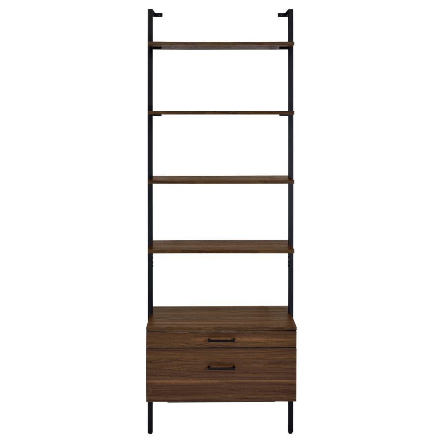 Owens 4-6 Shelf Wall Mounted Bookshelf with Walnut