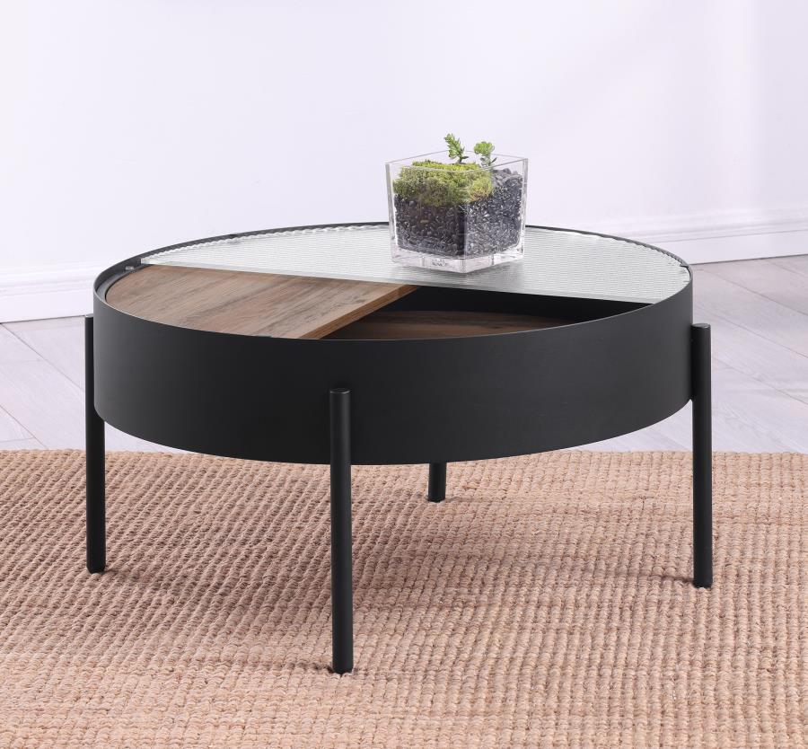 Ozella Round End Side Table With Recessed Top