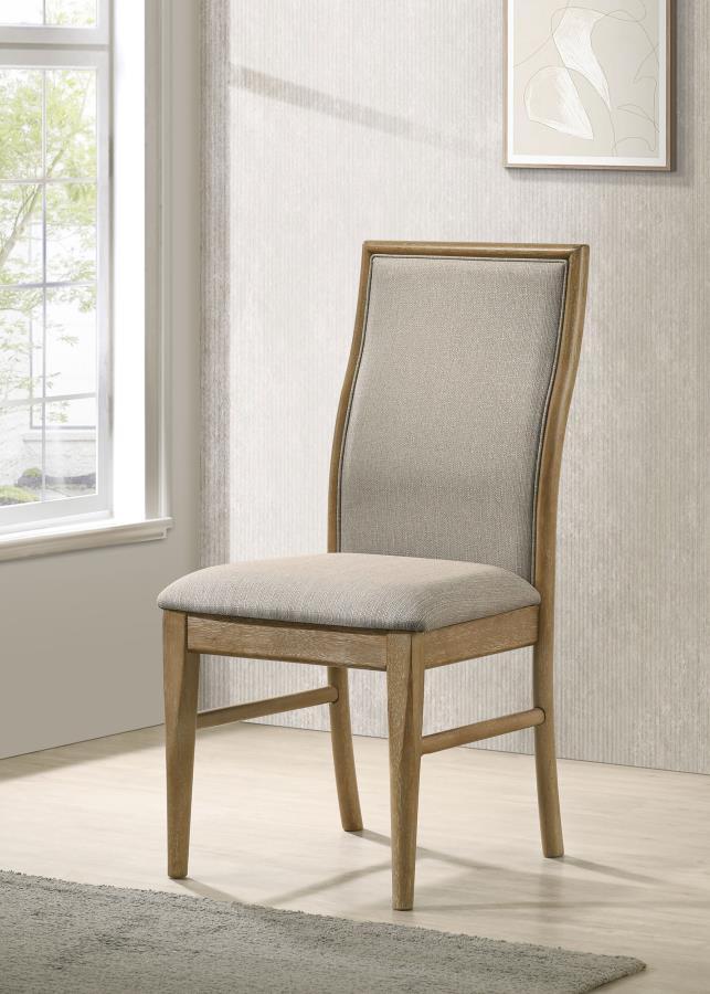 Dining Side Chairs with Linen-Like Wheat Fabric