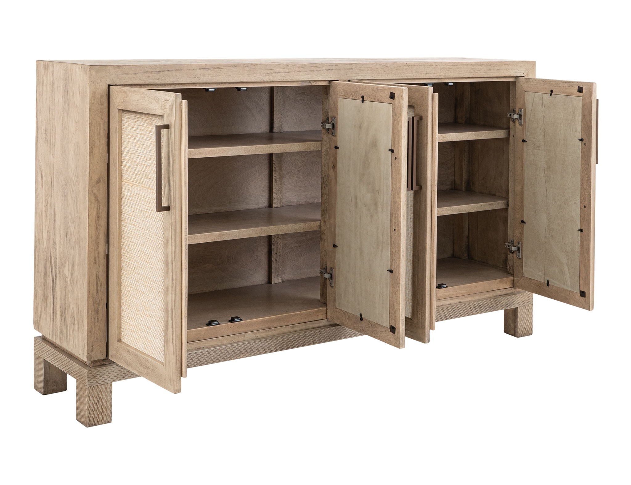 Solara 4-Door Console with Woven Yucca Fiber Panels