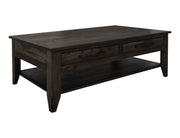 4 Drawer & 1 Shelf Teak Cocktail Table Oil Black