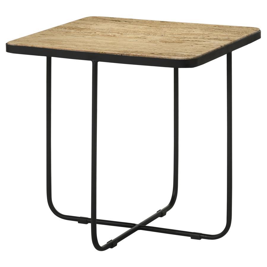 Elyna Square Stone Top Accent Side Table