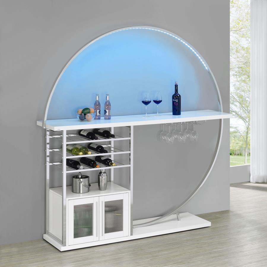 Risley 2-Door Circular LED Home Bar Cabinet