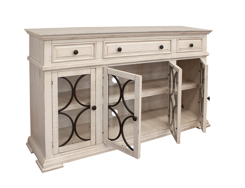Bonanza - 4 Glass Doors & 3 Drawers Console