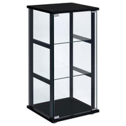 3-Shelf Clear Glass Curio Display Cabinet