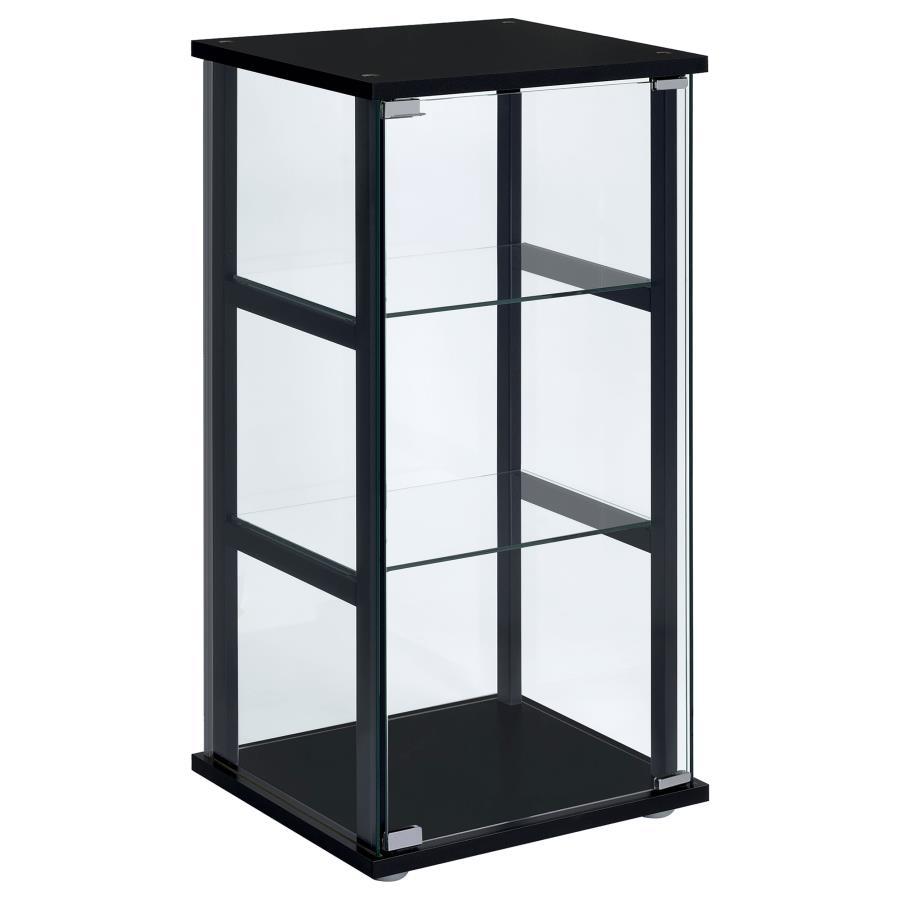 3-Shelf Clear Glass Curio Display Cabinet