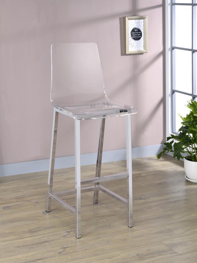 Juelia - Set of 2 Chrome Counter Stools
